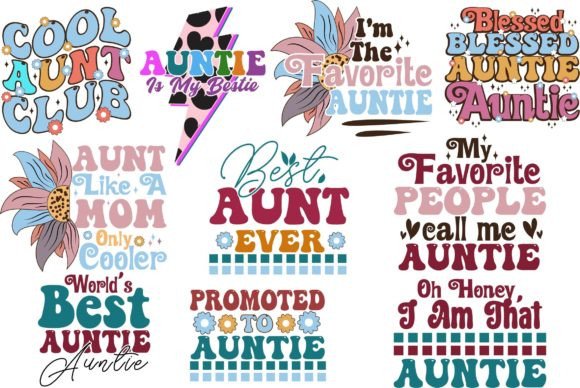Retro Auntie SVG Bundle - Auntie PNG